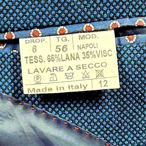 Luigi Fusaro Tailored Suit Jacket Italy Size 56 US Size 46 Career Wool Blend - Picture 9 of 10